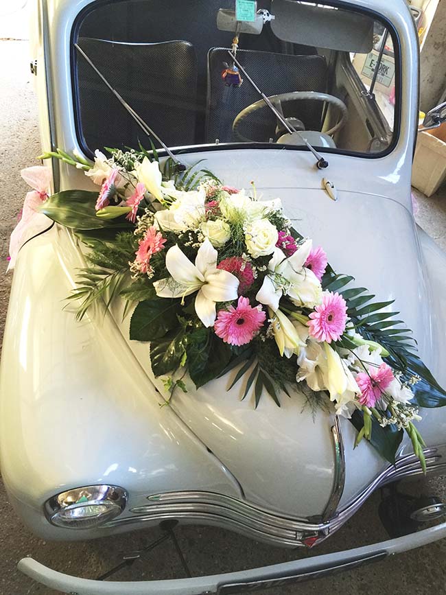 Bouquet Fleur Voiture Mariage